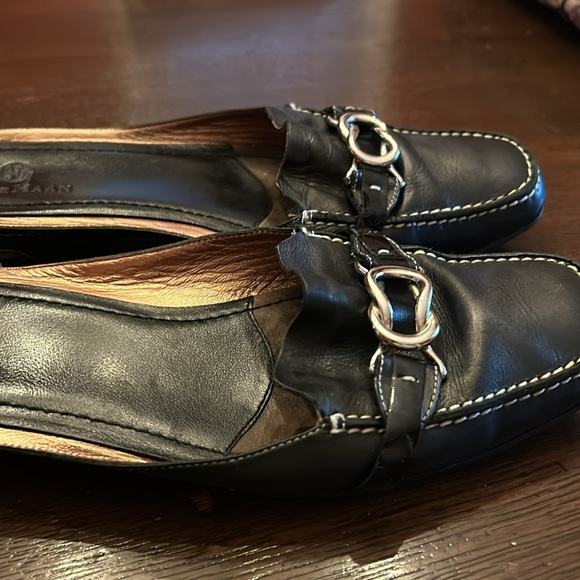 Cole Haan Black Leather with Buckle Slip On Mules 7.5 - Picture 9 of 11